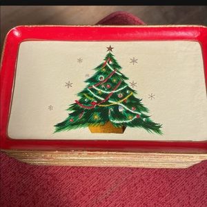 Vintage Classic Christmas Trays Alcohol Proof Set Of 16